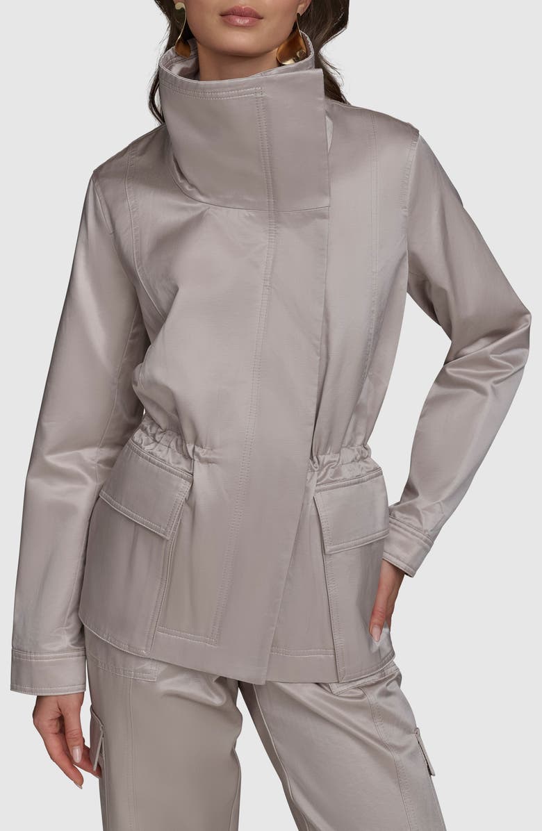 Donna Karan New York Polished Cotton Blend Jacket, Alternate, color, 