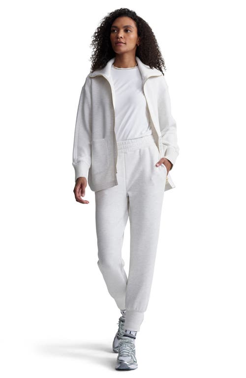 Varley Niamh Knit Zip Jacket In Ivory Marl