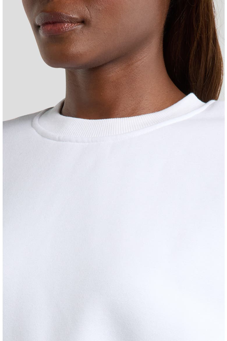 LuxeFleece Boyfriend Sweatshirt, Alternate, color, BRILLIANT WHITE