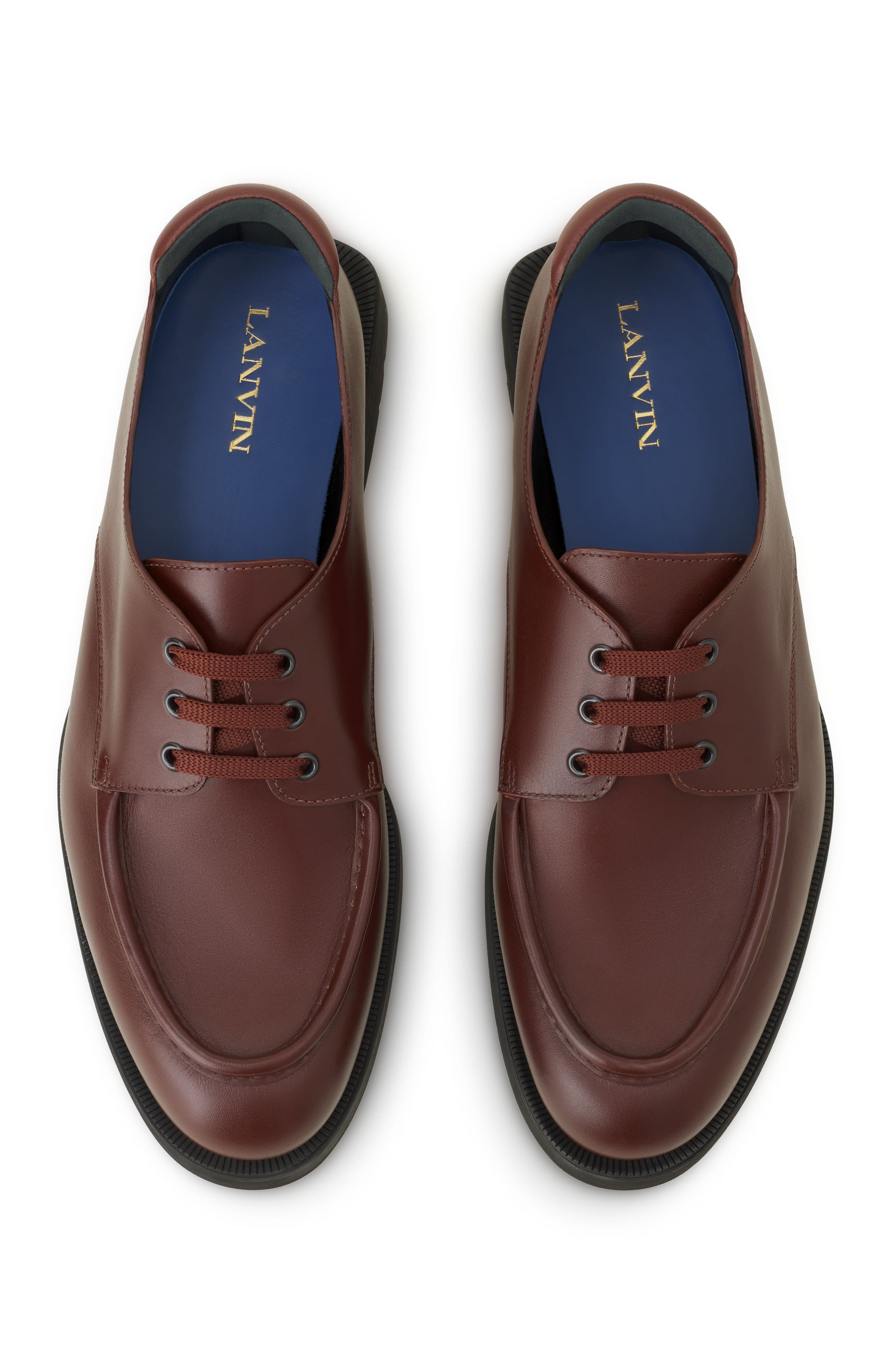 Derby Shoes In Soft Leather, Alternate, color, Brown
