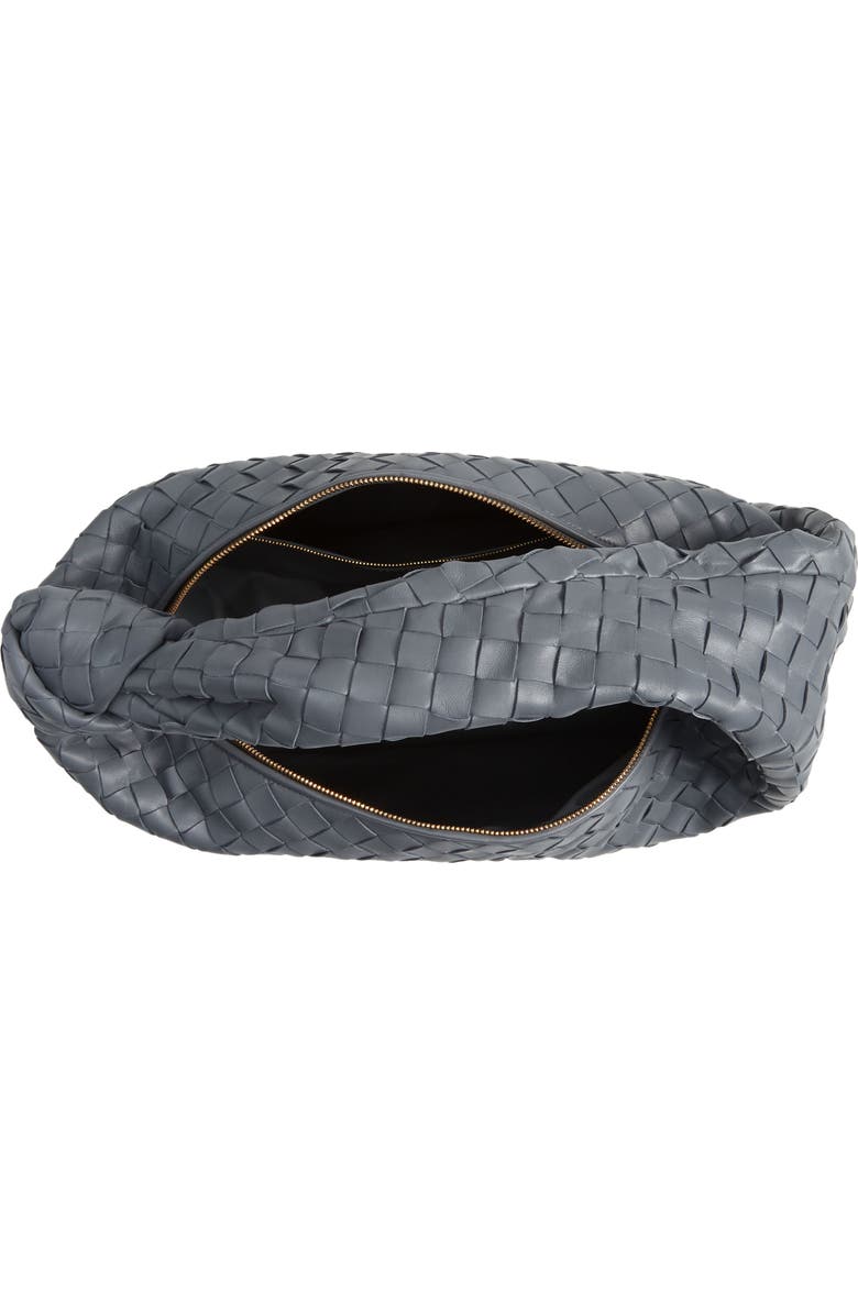 Bottega Veneta Jodie Leather Hobo Bag, Alternate, color, Thunder-Gold