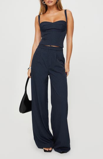 Briana Pinstripe Tank & Pants Set