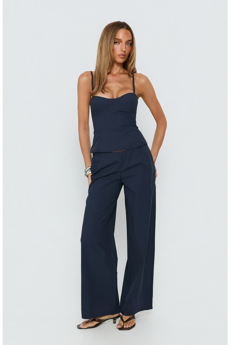 Kierstyn Cotton Camisole & Pants Set, Alternate, color, NAVY