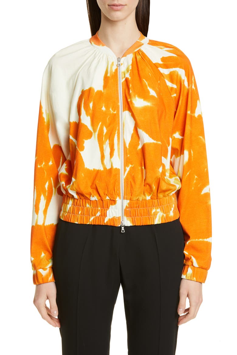 Hao Brush Print Bomber Jacket, Main, color, 353-ORANGE