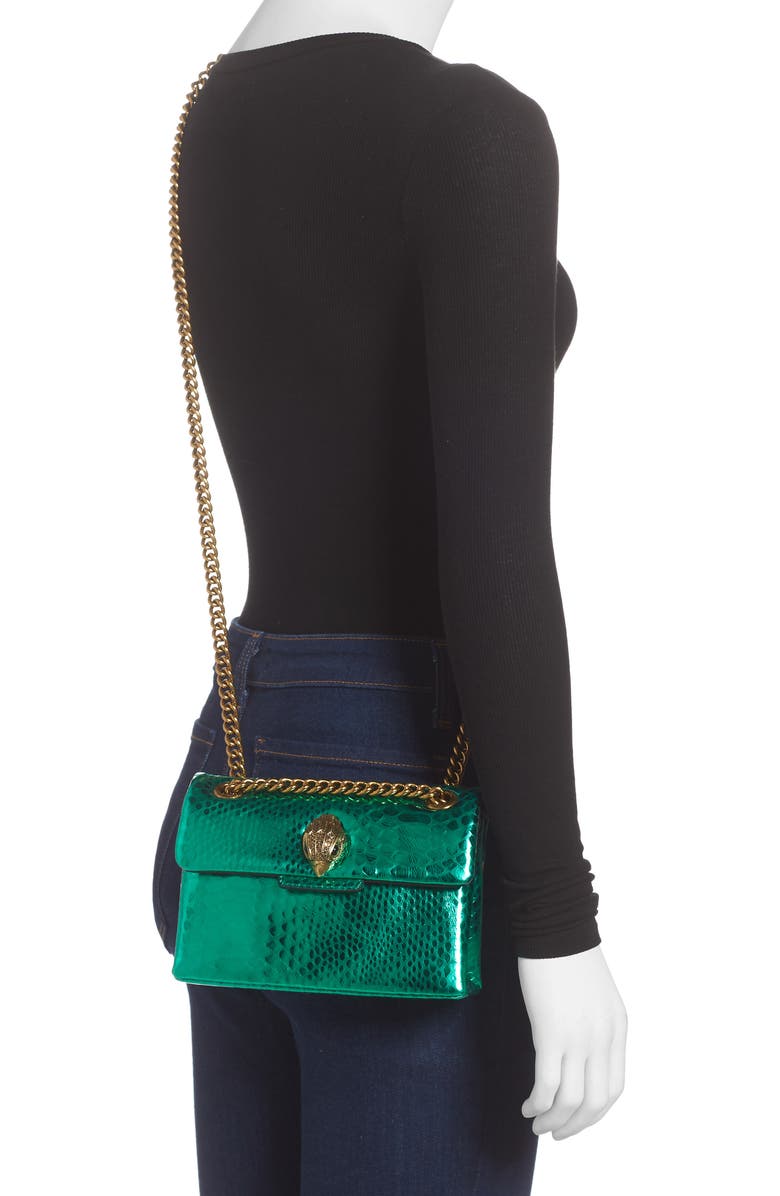 Kurt Geiger London Rainbow Shop Mini Kensington Metallic Snake Embossed Leather Crossbody Bag, Alternate, color,