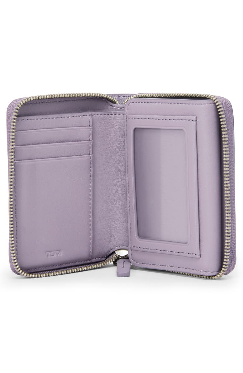TUMI Belden Trifold Leather Zip Wallet, Alternate, color, Lavender