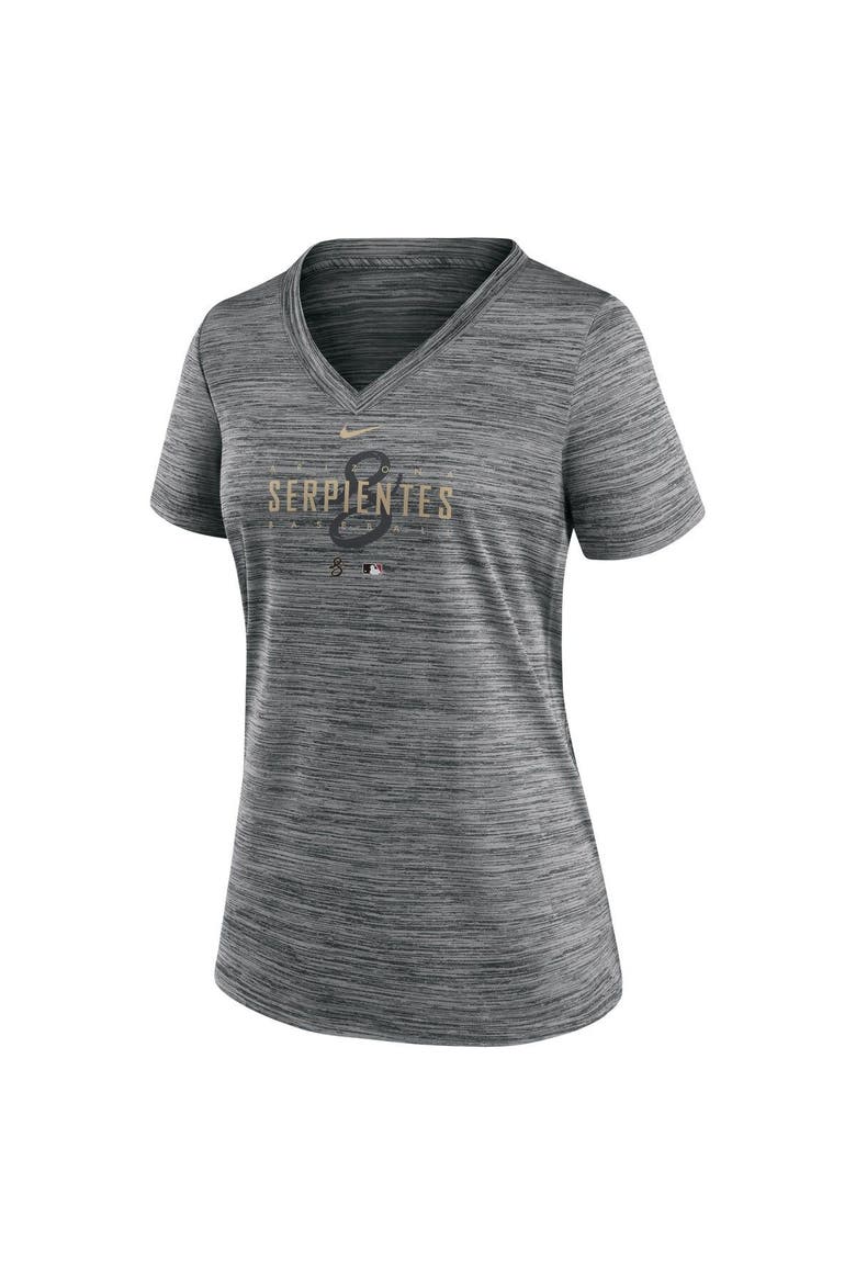 Women's Nike Gray Arizona Diamondbacks City Connect Velocity Practice Performance V-Neck T-Shirt, Alternate, color, Gray