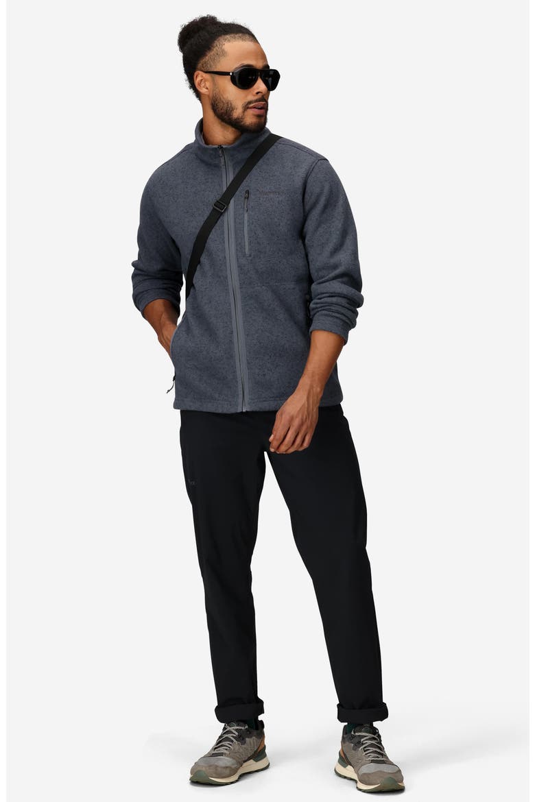 Drop Line Heathered Fleece Jacket, Alternate, color, STEEL ONYX HEATHER