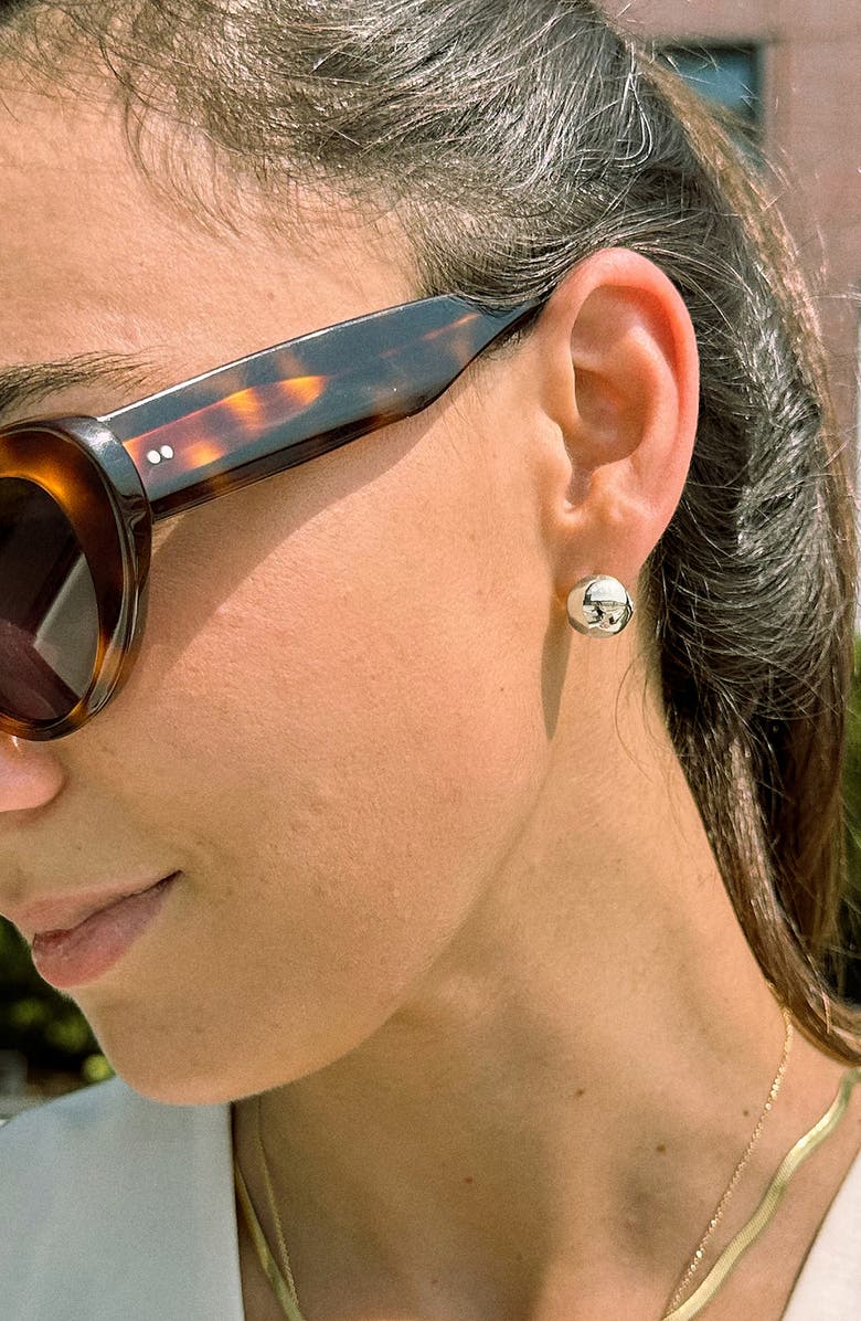 Ana Luisa Mini Abby Sphere Huggie Hoop Earrings, Alternate, color, Silver