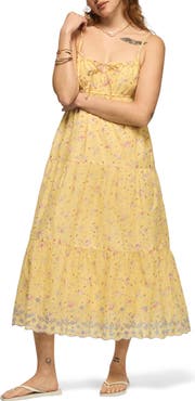 Lucky Brand Floral Print Tiered Maxi Dress