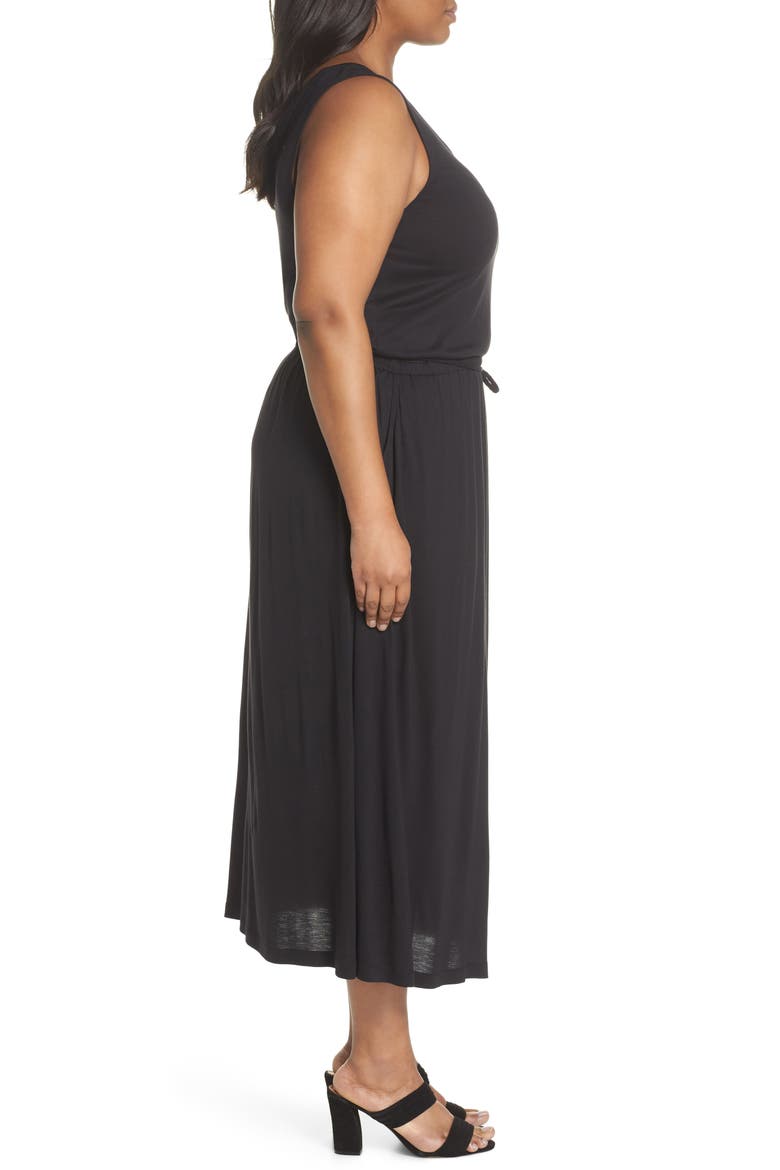Strappy V-Back Maxi Dress, Alternate, color, BLACK