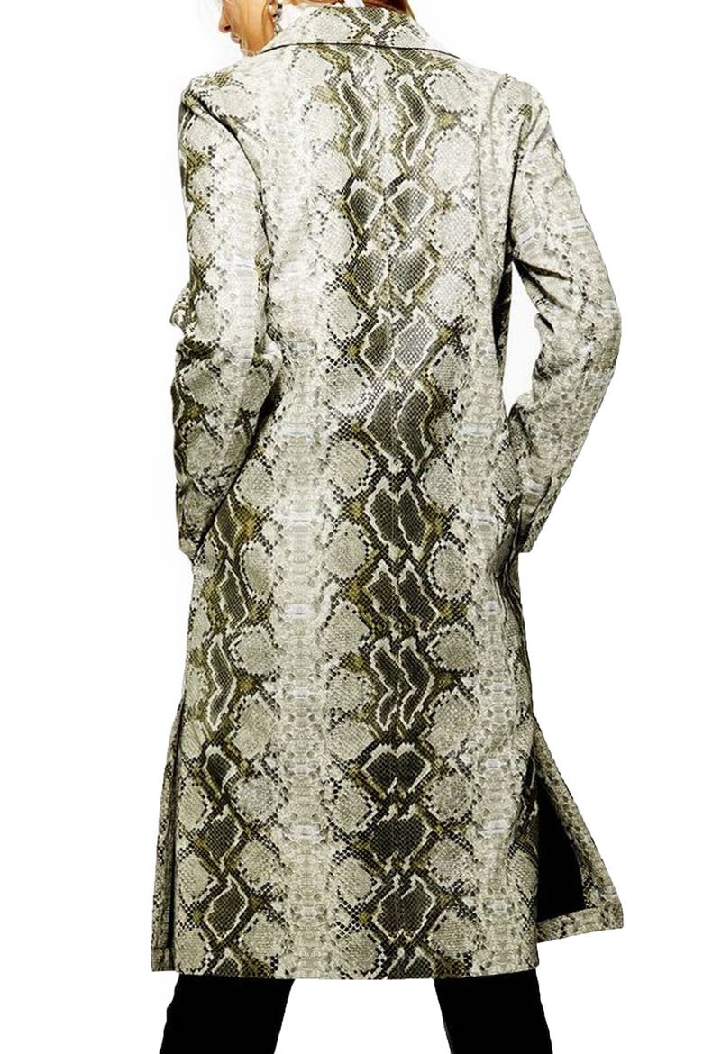Rok It Snake Print Coat, Alternate, color, GREEN MULTI