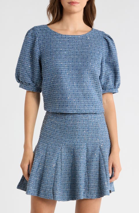 Crop Tweed Top
