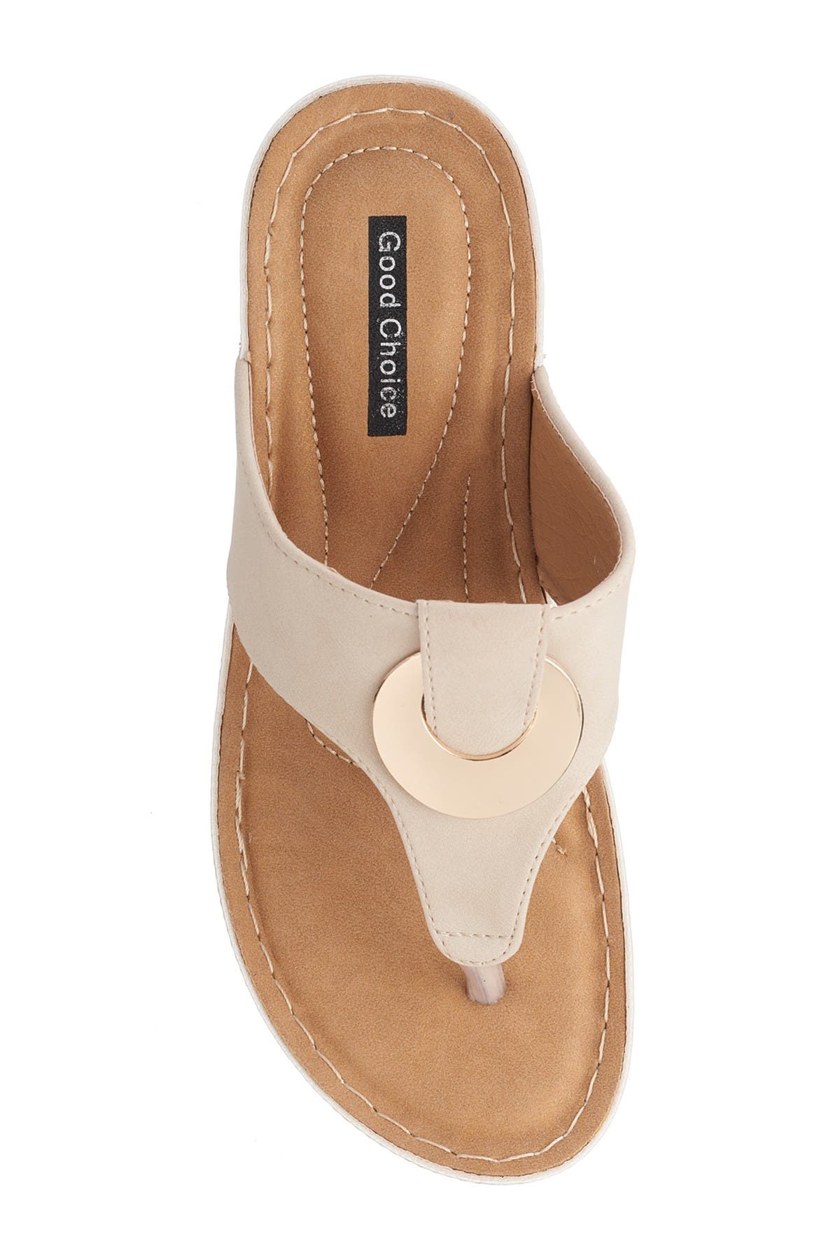 GOOD CHOICE NEW YORK Genelle Wedge Thong Toe Sandal, Alternate, color, Natural