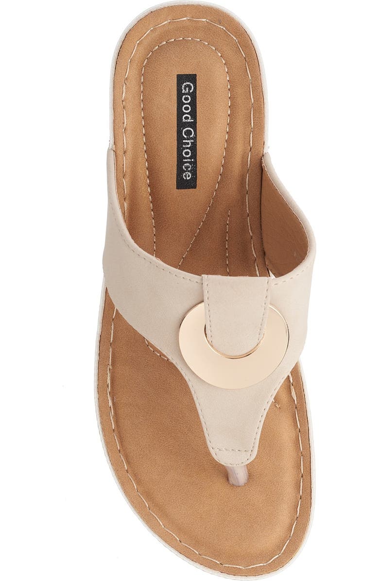 GOOD CHOICE NEW YORK Genelle Wedge Thong Toe Sandal, Alternate, color, Natural