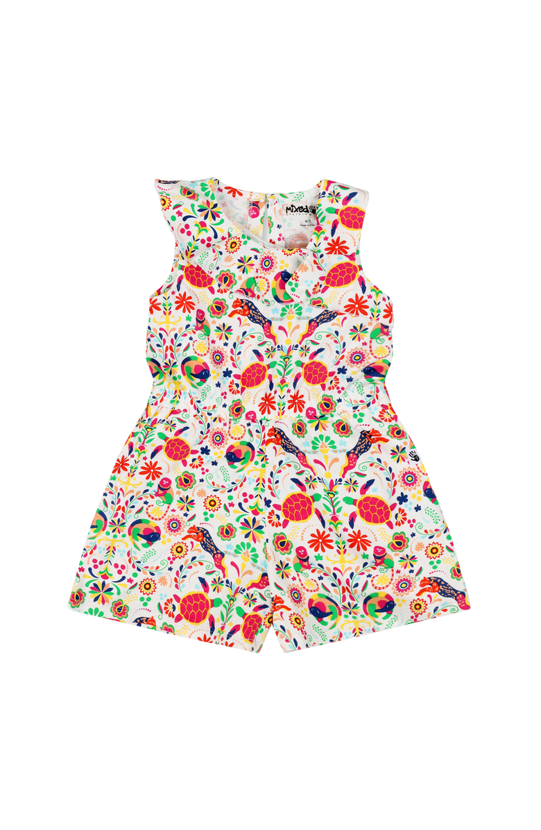 Mixed Up Clothing Girls Volant Ruffle Shorts Romper, Main, color, Animal Arabesque