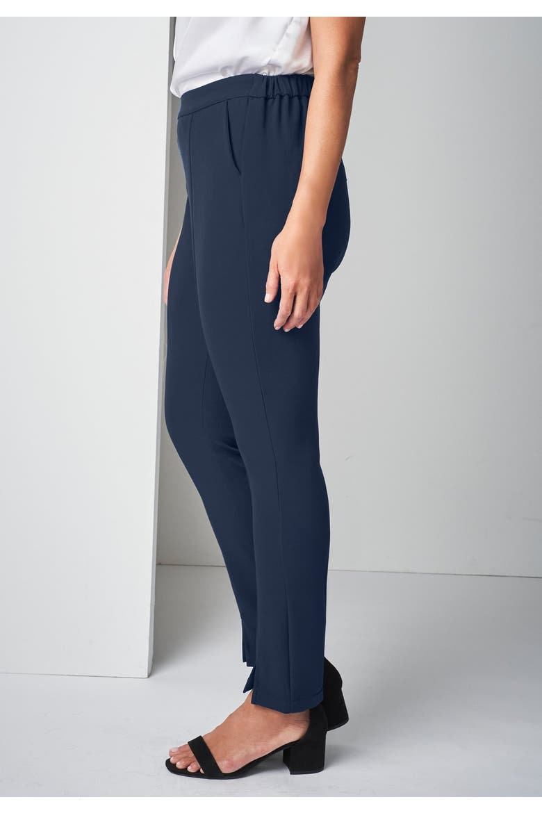 Bi-Stretch Slit Front Ankle Pant, Alternate, color, NAVY