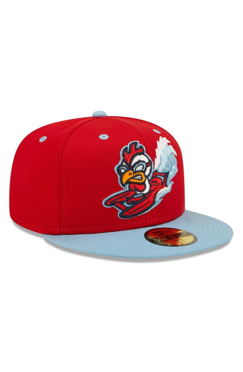 New Era Men's New Era Red Tri-City Dust Devils Light Blue Theme Night 59FIFTY Fitted Hat, Alternate, color, 