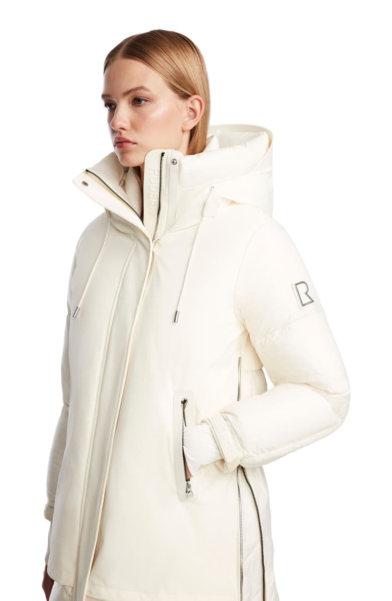 Rudsak LAYAN WOMEN'S MID-LENGTH DOWN PARKA WITH FAUX SHEARLING TRIM, Alternate, color, 