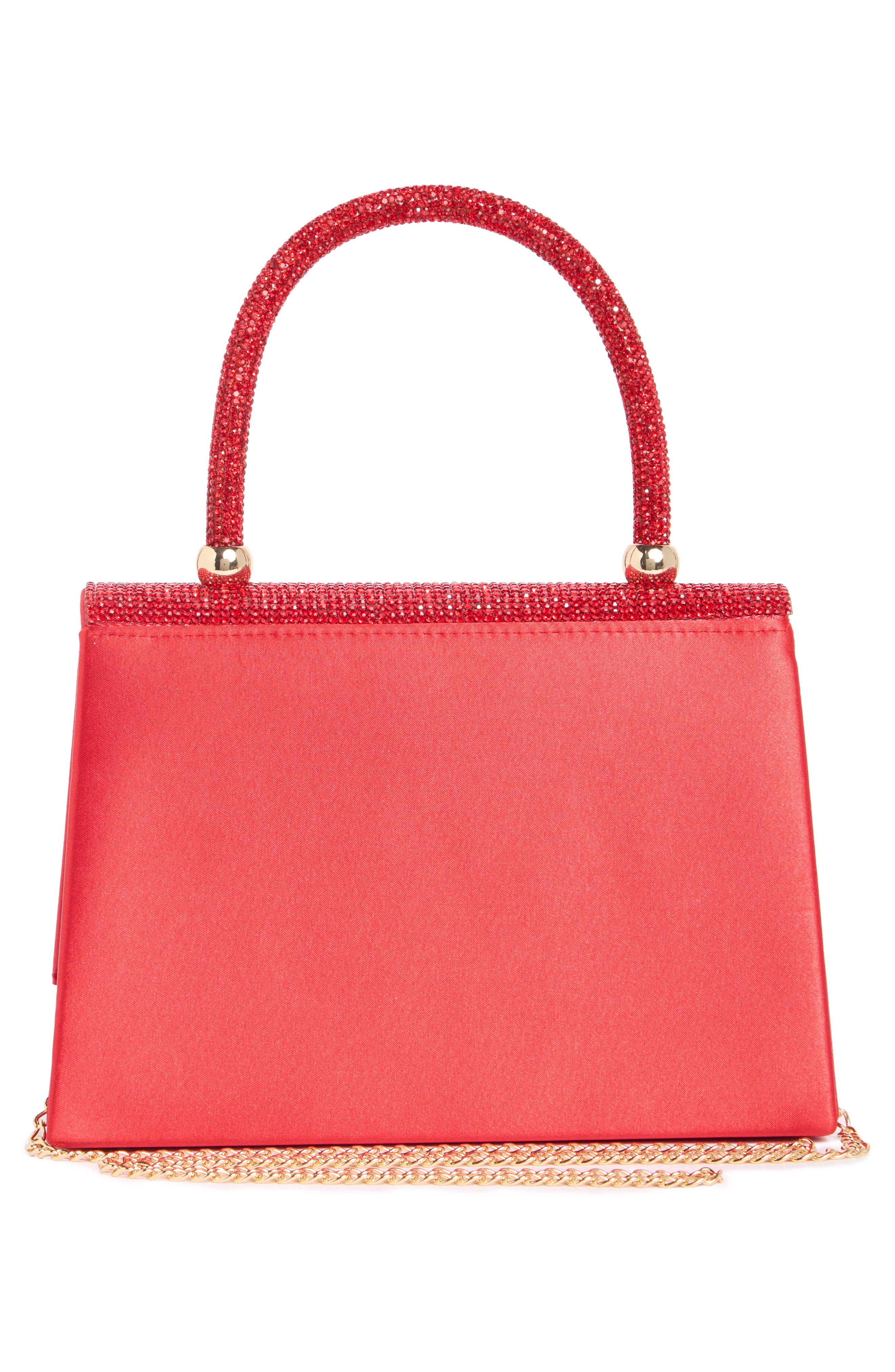 ALESSIA BIANCHI Crystal Embellished Clutch, Alternate, color, Red