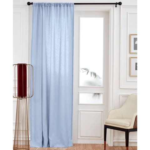 Linen Curtain with Light Filtering Rod Pocket for Living Room, Bedroom