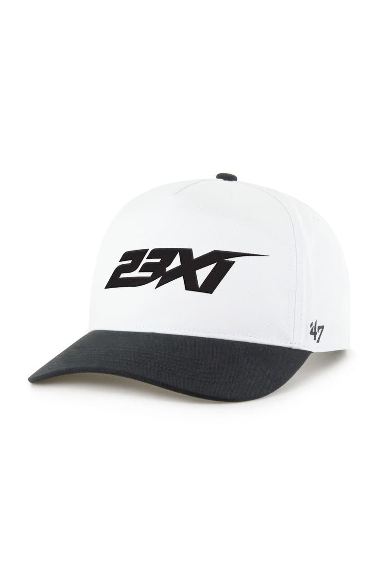 '47 Men's '47  White/Black 23XI Racing NASCAR Two-Tone Team Adjustable Hitch Hat, Main, color, White