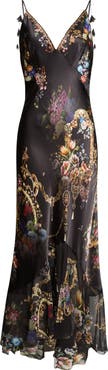 Camilla V-Neck Flounce Hem Slip Dress