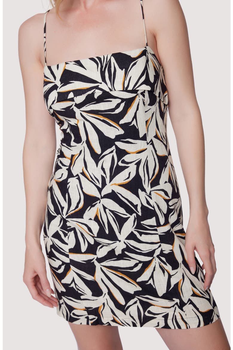 Genevieve Print Minidress, Alternate, color, BLACK-CREAM