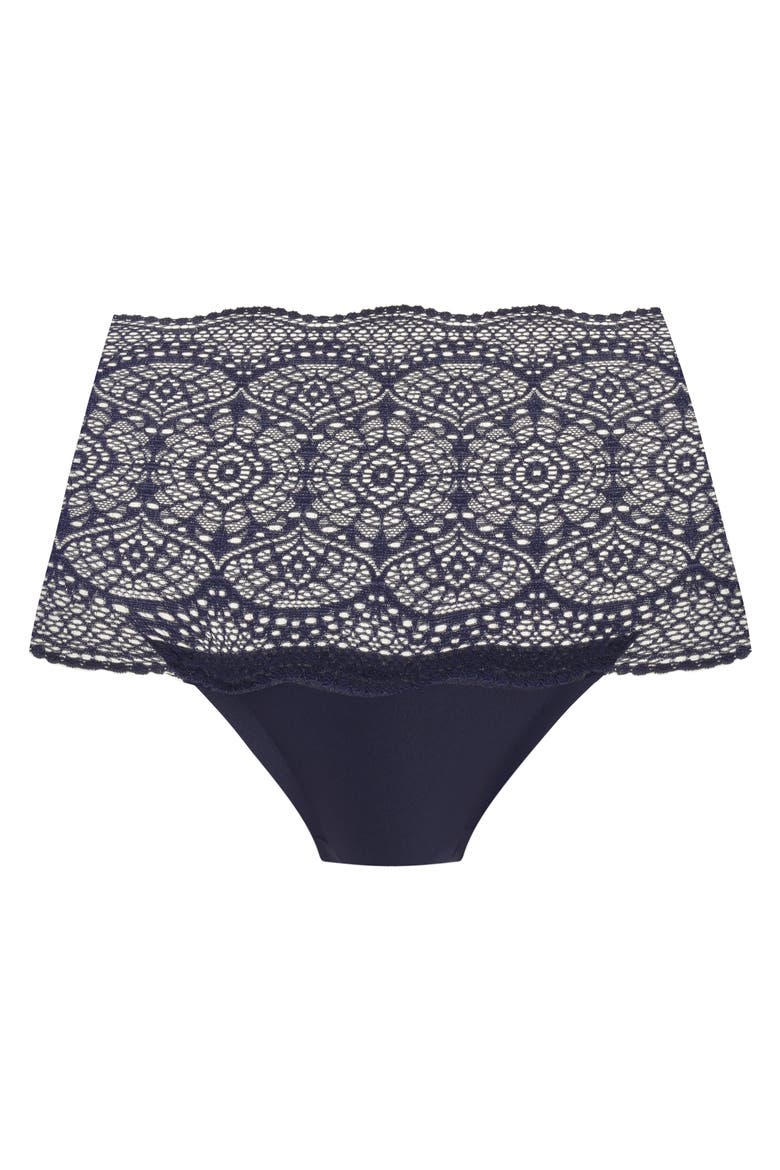 Invisible Stretch Lace Briefs, Alternate, color, NAVY
