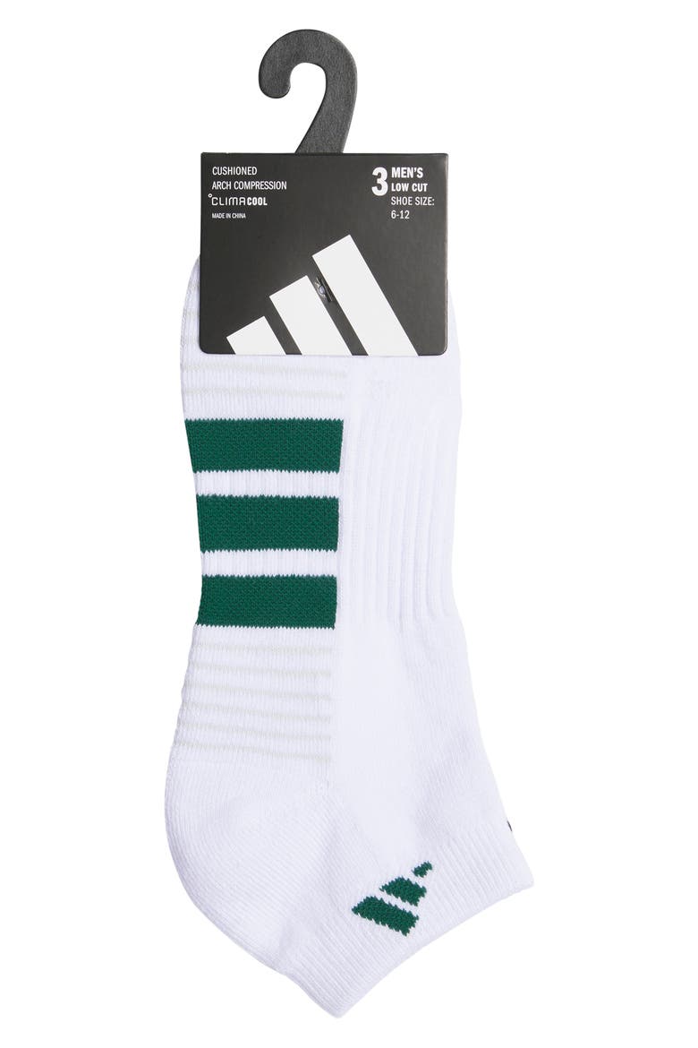 Cushioned 4.0 Assorted 3-Pack Low Cut Socks, Alternate, color, WHITE/ GREEN/ BLACK
