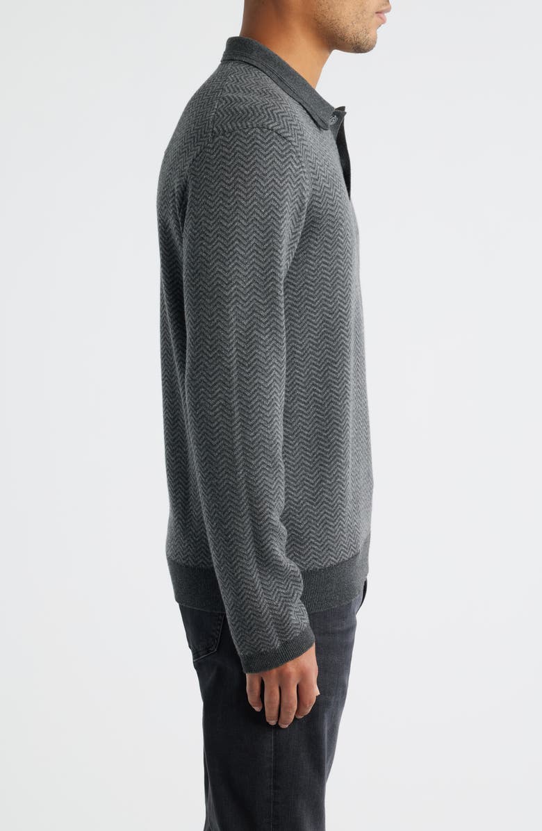 Rails Herrington Herringbone Polo Sweater, Alternate, color, Charcoal Herringbone Melange