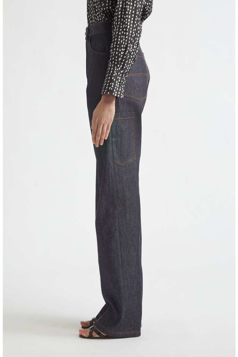 Mills High Waist Wide Leg Organic Cotton Jeans, Alternate, color, INDIGO