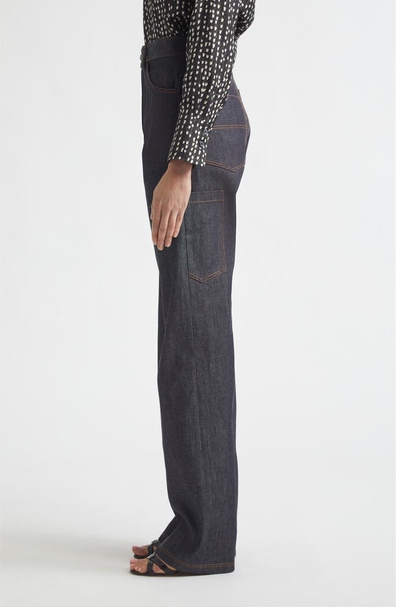 Altuzarra Mills High Waist Wide Leg Organic Cotton Jeans, Alternate, color, Indigo