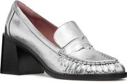 Kate Spade New York metallic leather penny loafer pump