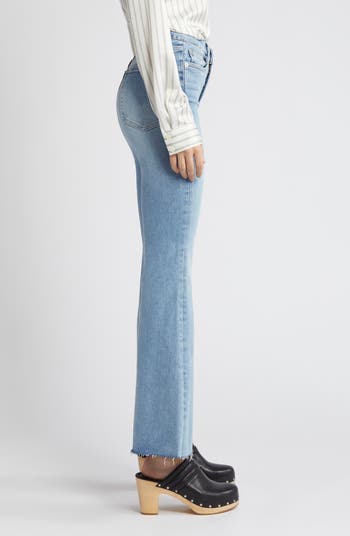 Le Easy Raw Hem Mid Rise Flare Jeans