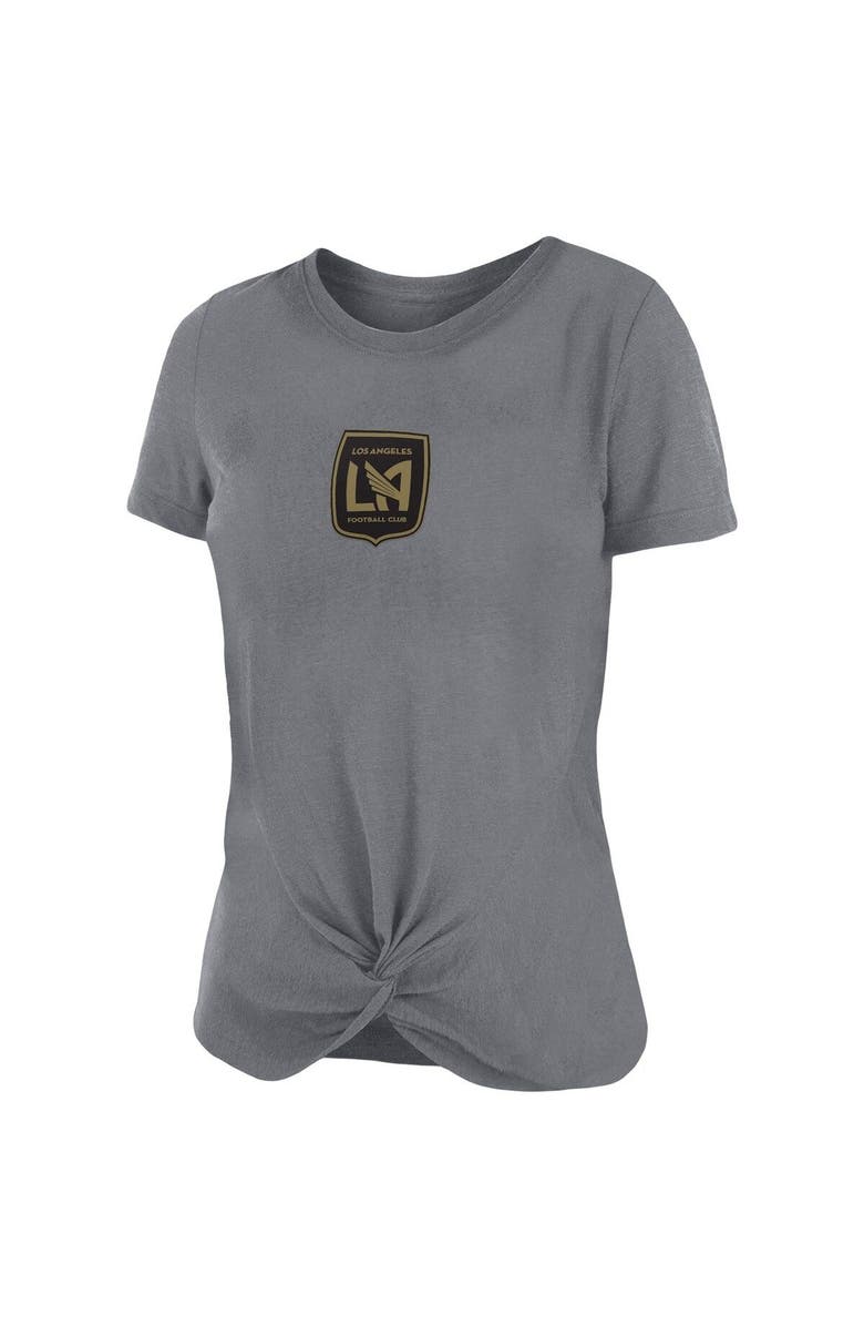 5TH AND OCEAN BY NEW ERA Women's 5th & Ocean by New Era Gray LAFC Front Twist T-Shirt, Alternate, color, 