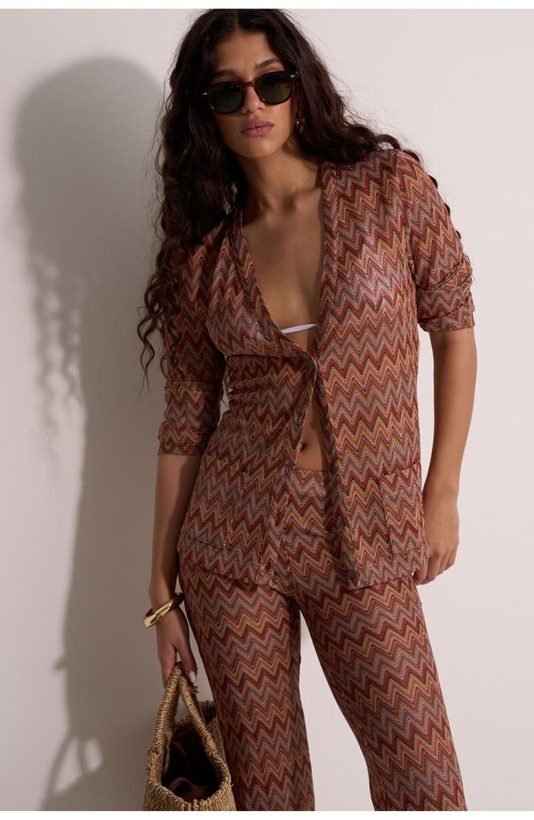 Gottex Beach Life Desert Mirage Victoria Beach Cardigan, Alternate, color, Multi-Brown