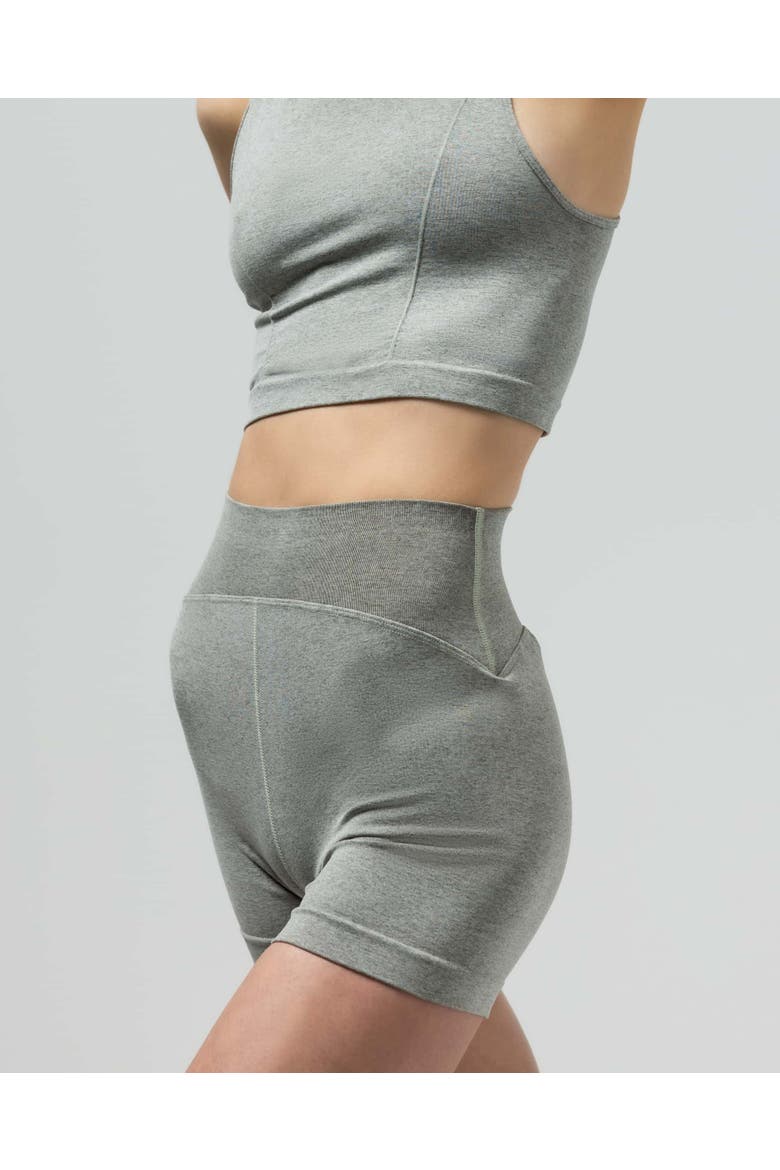 The Heather High-Waisted Short, Alternate, color, HEATHER OLIVE