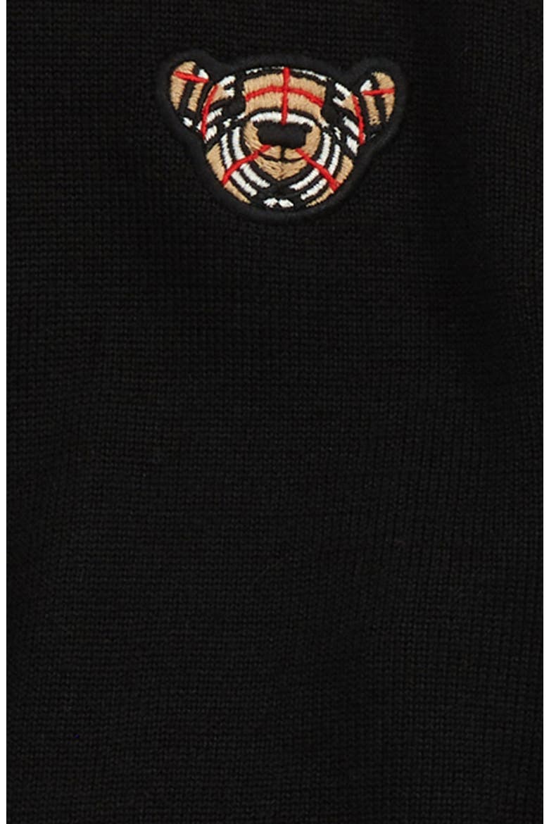 Thomas Bear Appliqué Wool Sweater, Joggers & Hat Set, Alternate, color, BLACK