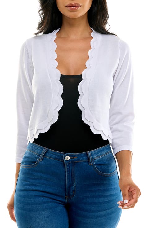 Scalloped Bolero Shrug Sweater