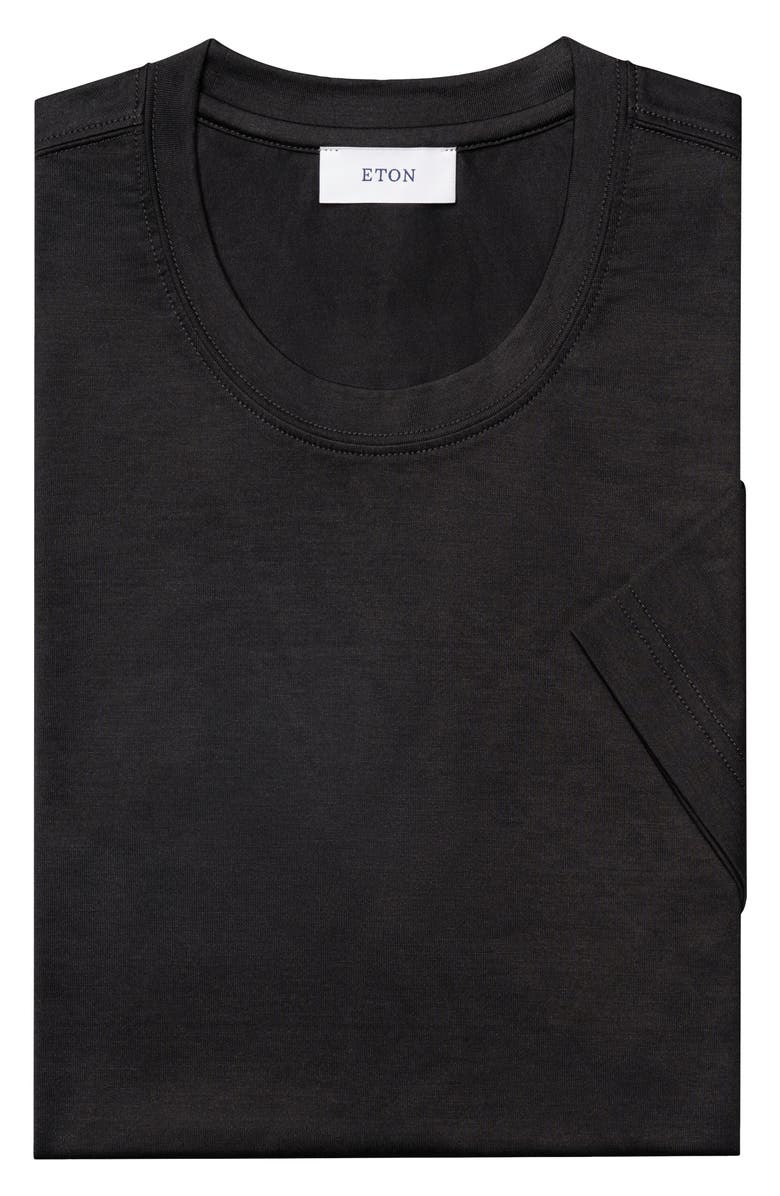 Eton Silk & Cotton T-Shirt, Alternate, color, Dark Grey