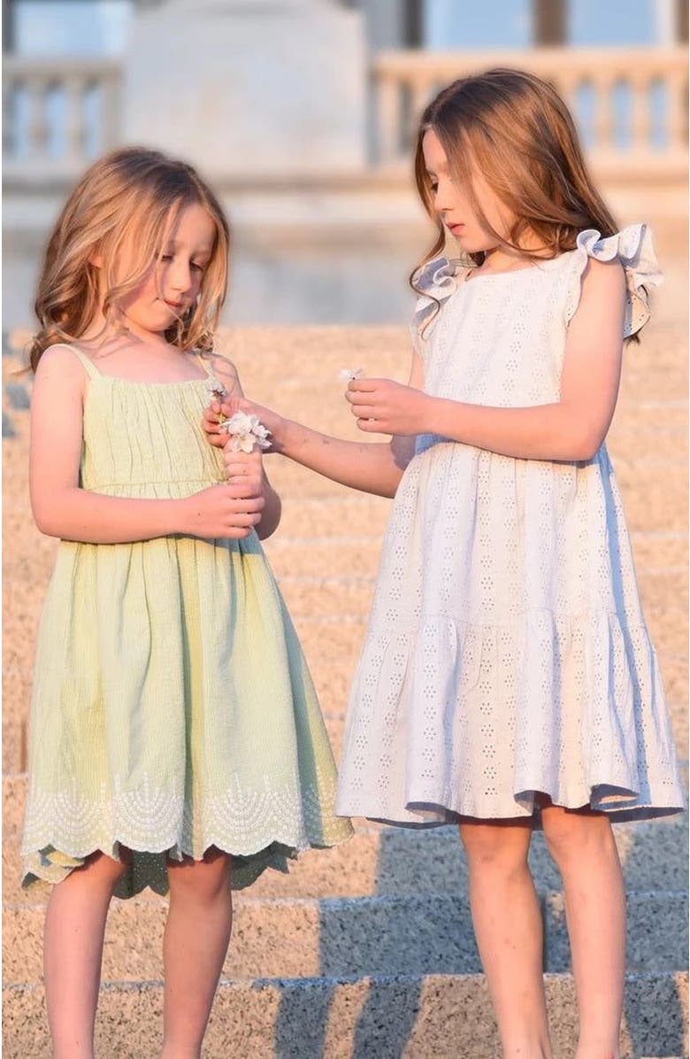 Hope & Henry Girls' Organic Tiered Eyelet Dress, Toddler, Alternate, color, 