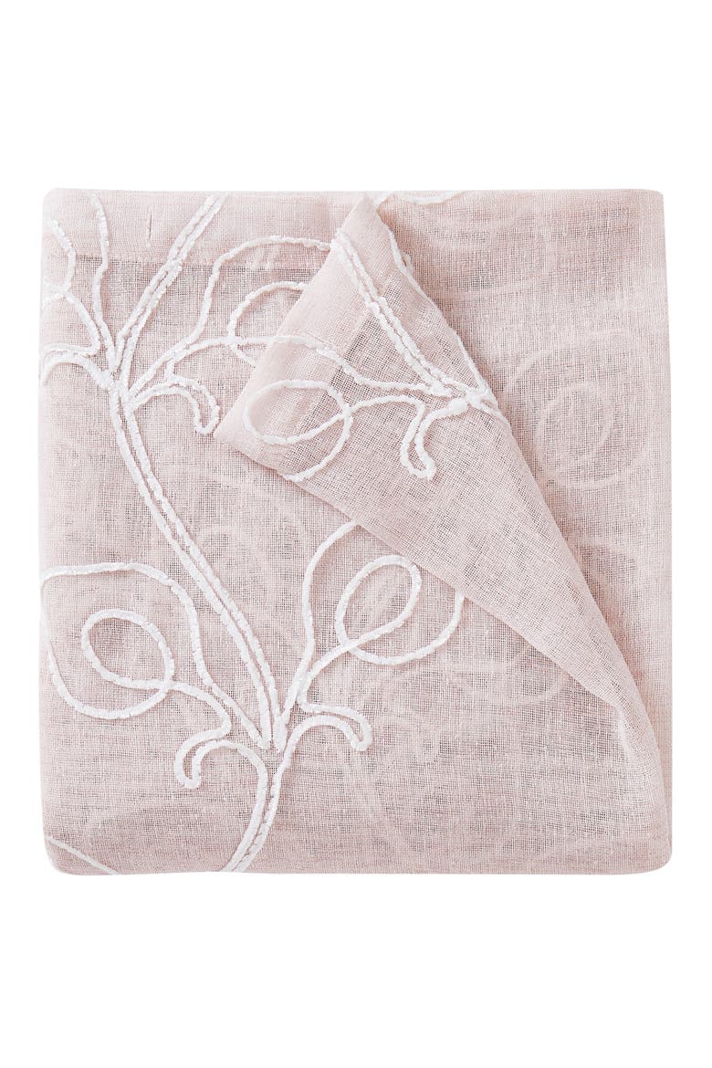 Set of 2 Embroidered Sheer Curtain Panels, Alternate, color, BLUSH