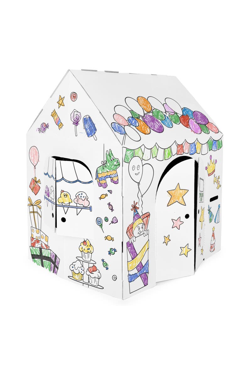 Birthday Arts & Craft Cardboard Fort, Alternate, color, Multicolored