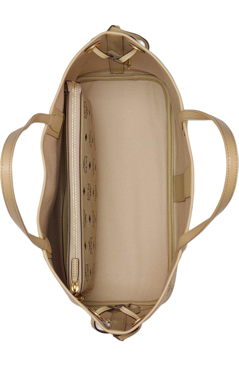 MCM Medium Liz Reversible Shopper, Alternate, color, Beige+Black Logo