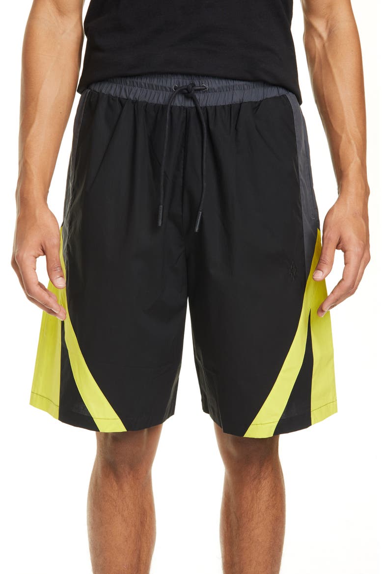 Dynamic Cotton Blend Board Shorts, Main, color, BLACK LIME