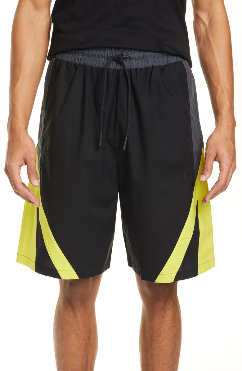 Marcelo Burlon Dynamic Cotton Blend Board Shorts, Main, color, 