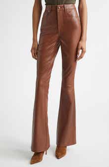 Beverly High Waist Skinny Flare Faux Leather Jeans