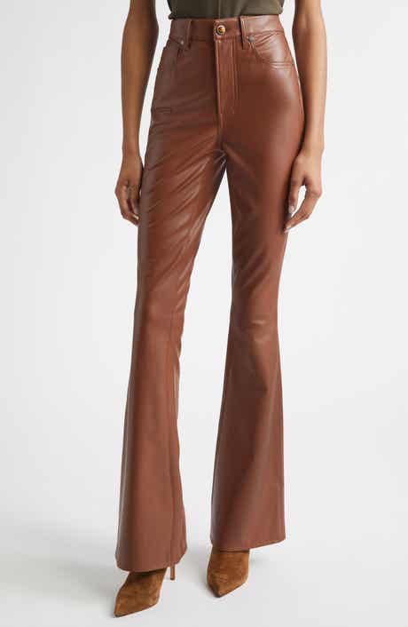 Beverly High Waist Skinny Flare Faux Leather Jeans
