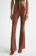 Veronica Beard Beverly High Waist Skinny Flare Faux Leather Jeans
